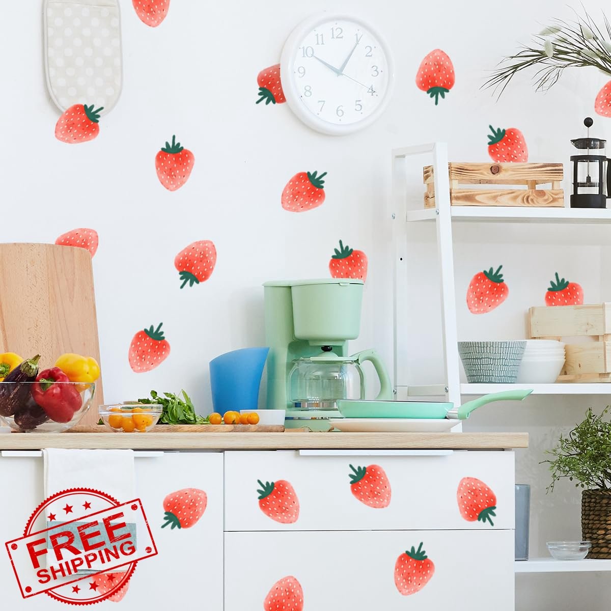 Unonede Strawberry Wall Decals Boho
