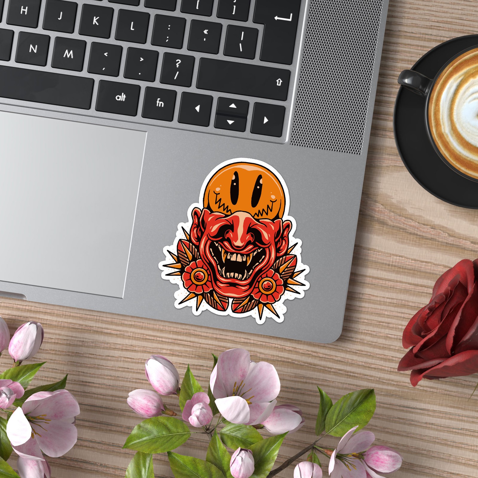 Demon Smiley Face – Vinyl Decal Sticker – Car Window Laptop – ebn12650