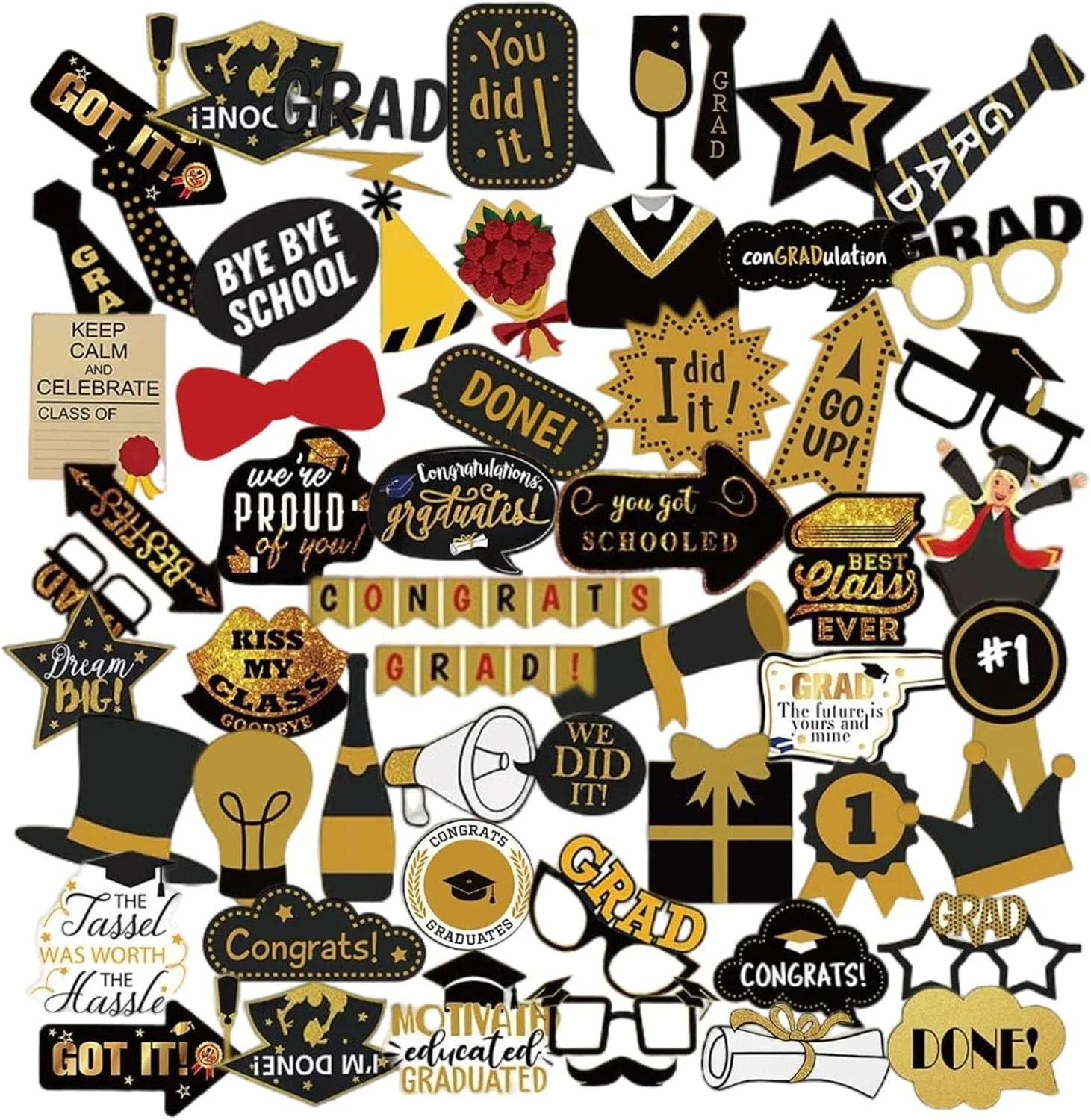 52 Pcs Graduation Stickers, Graduation Cap Sticker Class of 2026, DIY Graduation