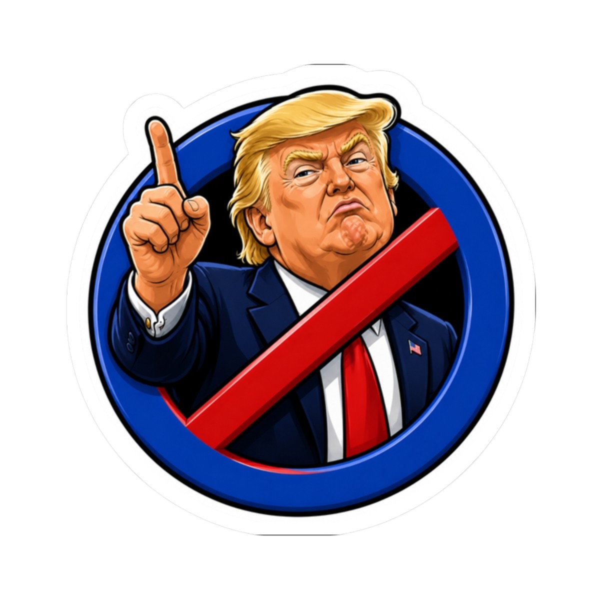 Anti-Politician Cartoon Sticker | Kiss-Cut Sticker