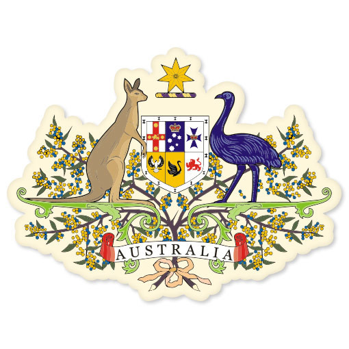 Australia Coat of Arms car bumper sticker window decal 5″ x 4″