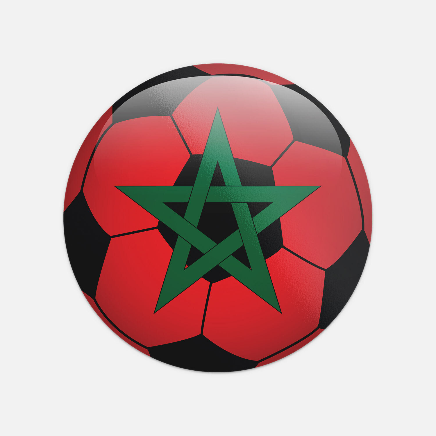 Morocco Flag On Soccer Ball Vinyl Sticker Decal