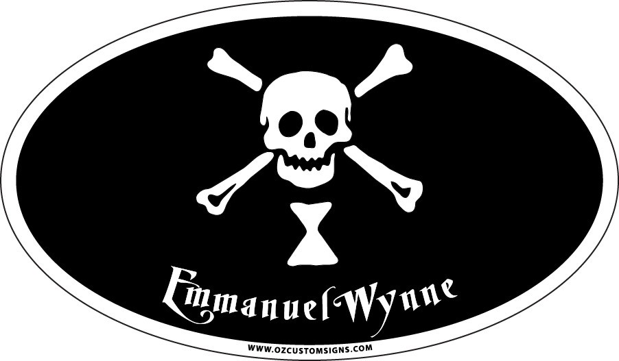 PIRATE – Emmanuel Wynne – Oval Full Color Decal/Sticker