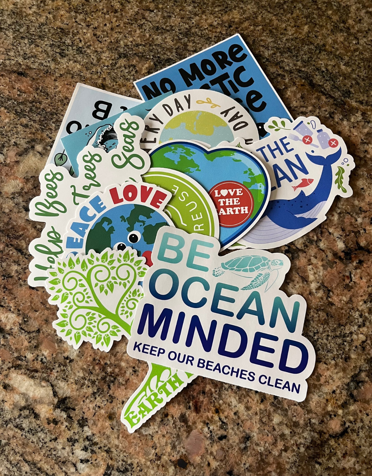 Earth and Ocean Minded Pack / Lot – Save the Ocean, Earth Day, 12 vinyl decals