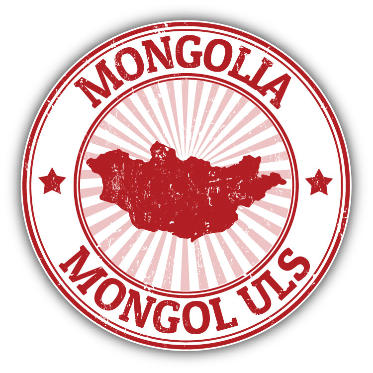 Mongolia Map Grunge Rubber Stamp Car Bumper Sticker Decal