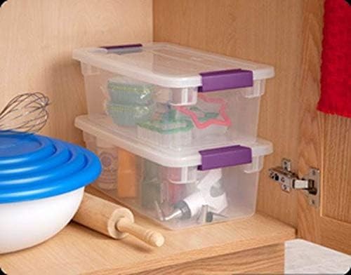 6 Qt Clearview Latch Storage Box, Stackable Bin with Latching Lid, Pla