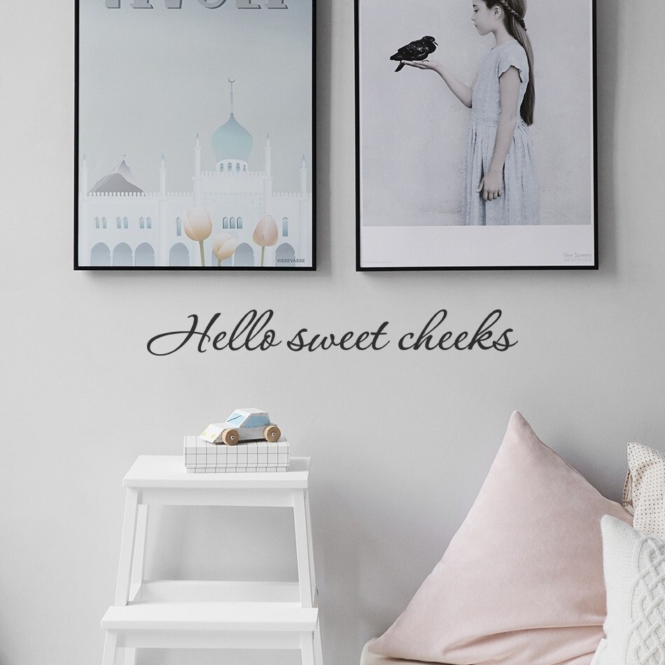 Hello sweet cheeks wall decal love quote sticker bedroom bathroom 22×3 inches