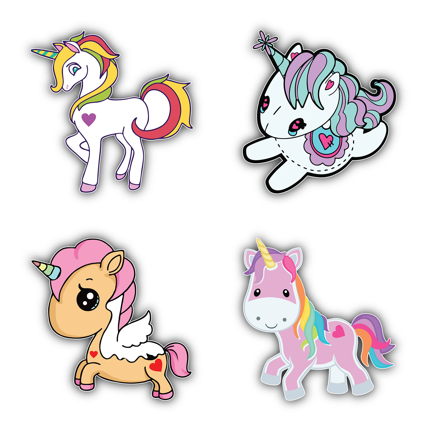 My Little Pony Cartoon Set Of 4 Vinyl Sticker Decal – 5” longer side ID:8