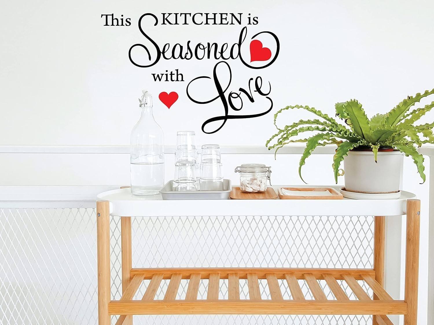 ‘Seasoned with Love’ Irregular Wall Decal – Stylish Black Art for Your Kitchen