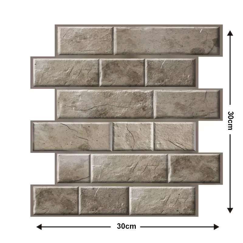 5/10Pcs Self Adhesive Waterproof 3D Wall Panels, Brick Wallpaper, Retro Sticker