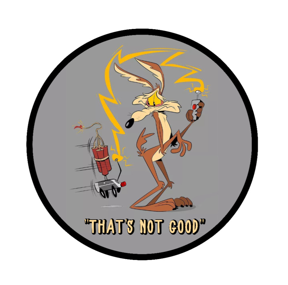 Wiley – (That’s Not Good) – 4″ Handmade Vinyl Decal Vehicle Laptop Cooler Decor