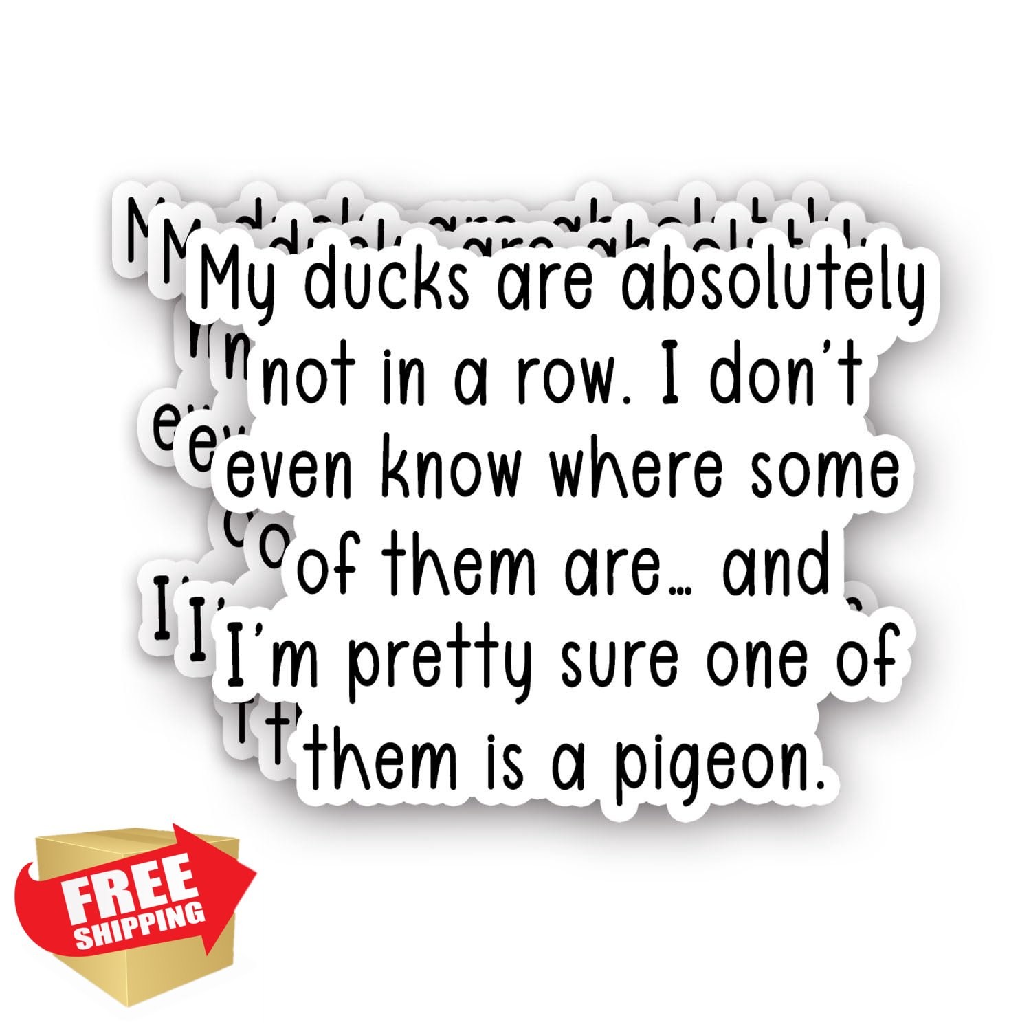 3pk Not in A Row Funny Sticker 3″ x 2.4″ Vinyl Decal