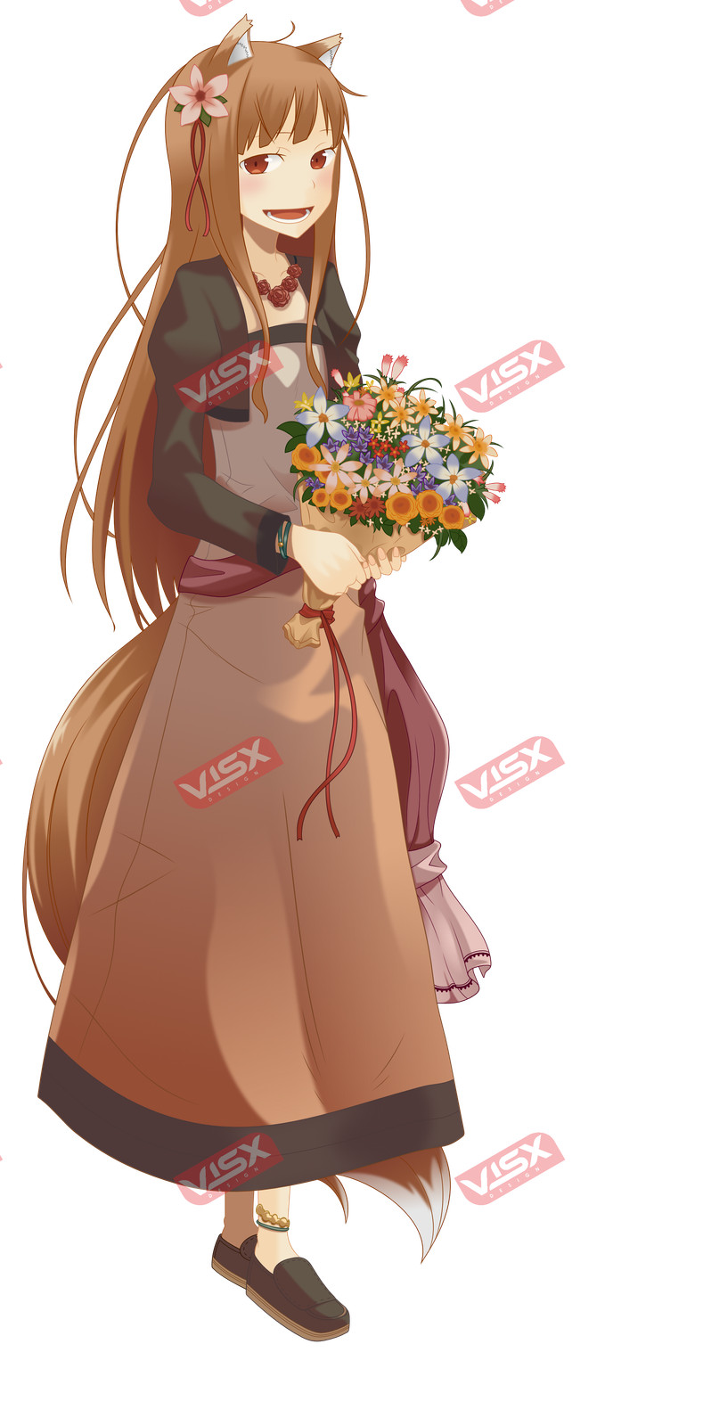 Holo 3 Spice And Wolf Anime Bumper Sticker Peeker Decal Car Window Funny Waifu