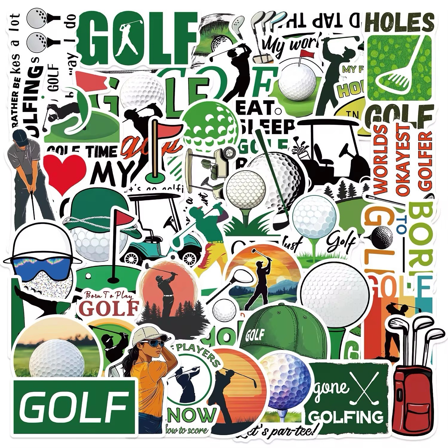 50 PCS Golfing Stickers Golf Sports Decals Hydro Yeti Laptop Free Shipping!