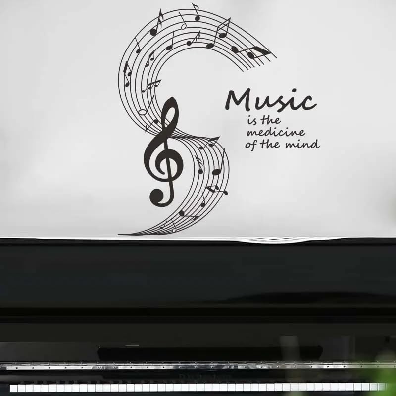 Large Music Notes Wall Decal Set 20×18 Inch Vinyl Lovers Mural for Wall, Kitchen