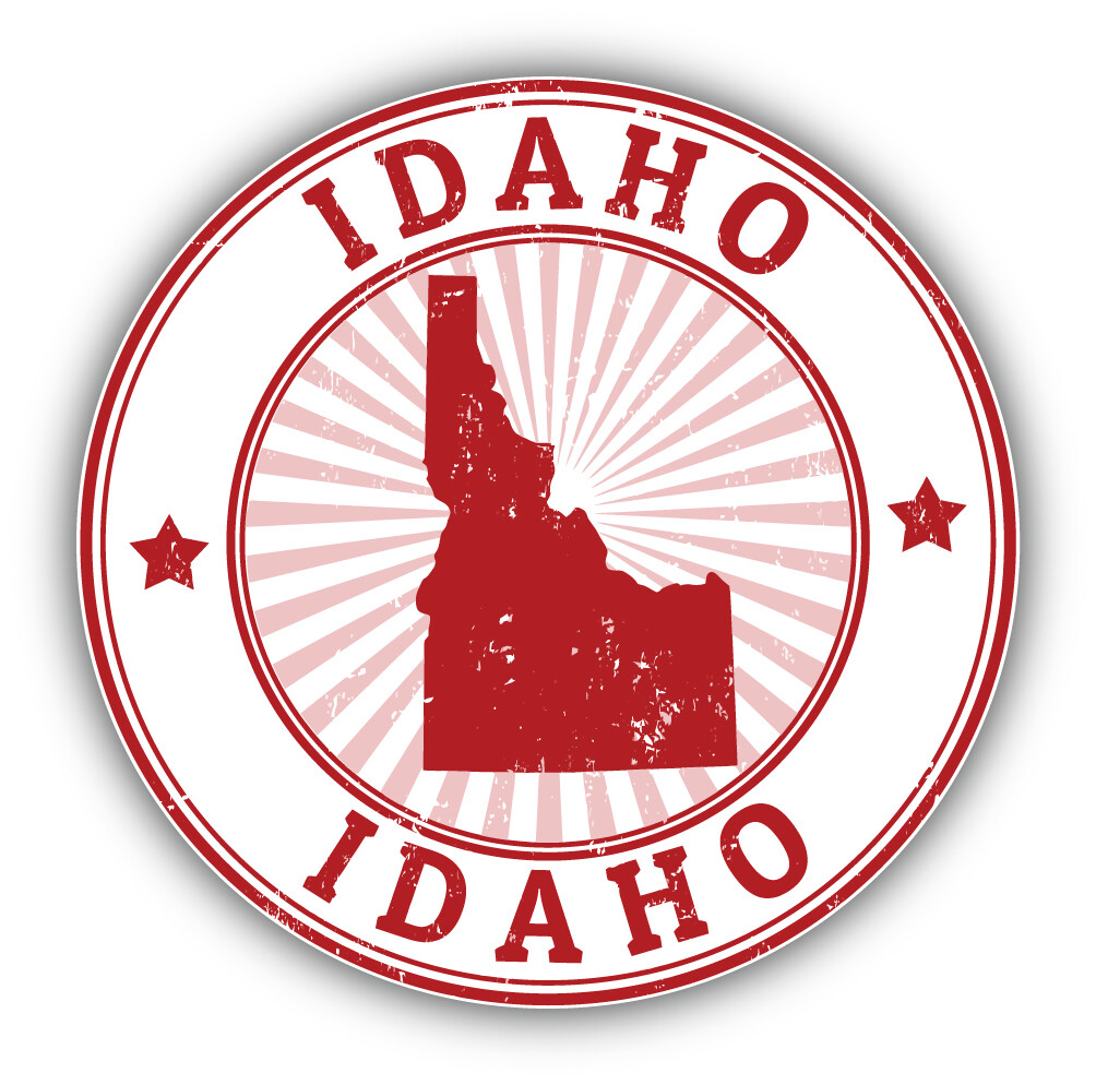 Idaho USA State Map Grunge Emblem Car Bumper Sticker Decal “SIZES”