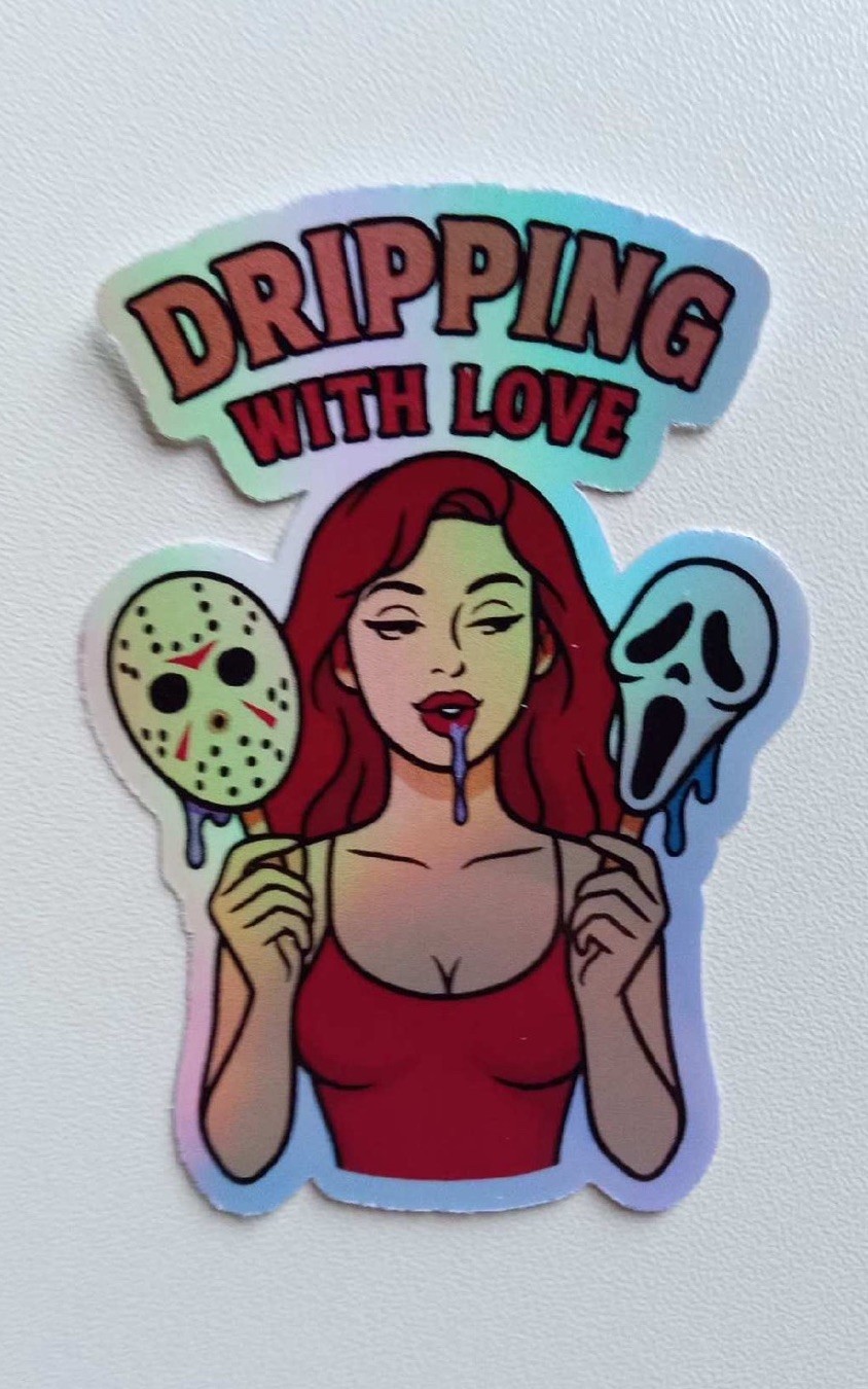 Horror Babe 3 Inch Holographic Sticker