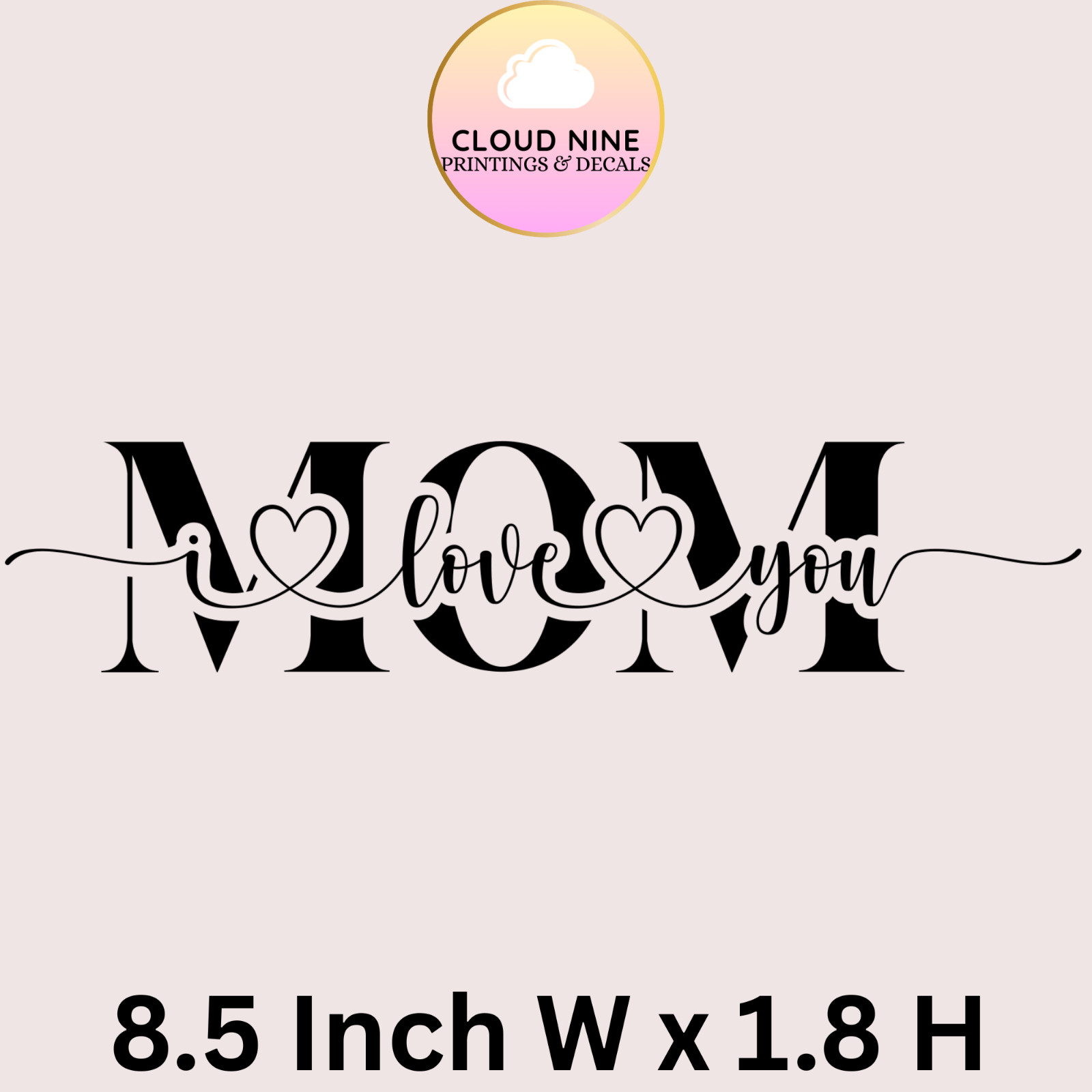 Mother’s Day Gift I Love you Mom Lettering Decal Tumbler Sticker Laptop