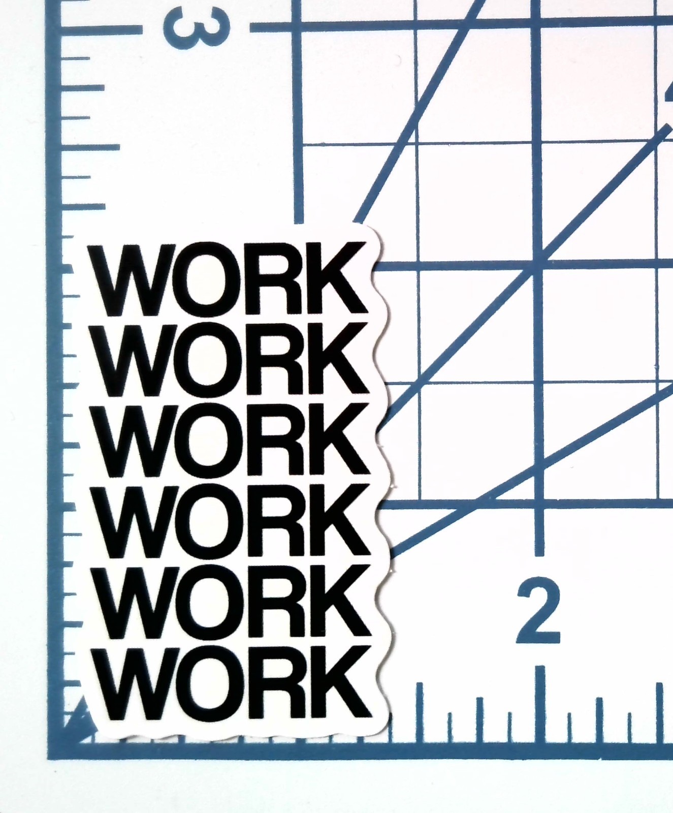 Work Work Work Vinyl Sticker Motivational Office Decal Minimalist Typography