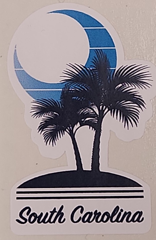 South Carolina Palmetto Tree Sticker Repositional UV & Weather Resistant 1¼”×2¼”