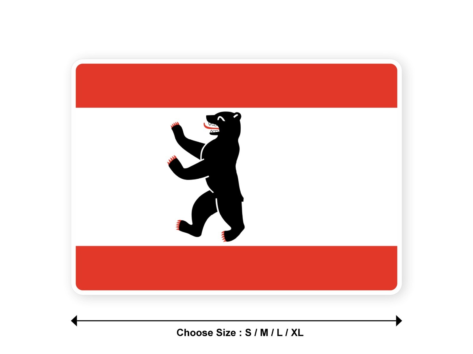 Sticker flag GERMANY BERLIN german state 3,9′′(S) -11′′(XL) decal