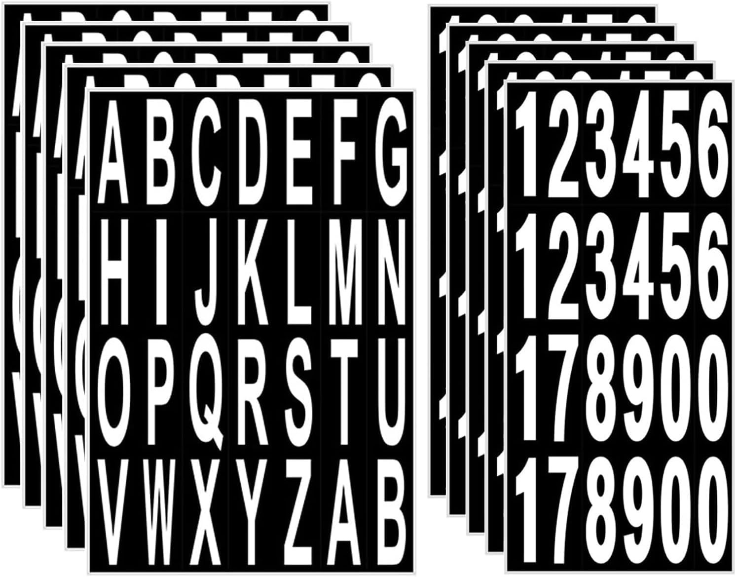 10 Sheet 3 Inch Mailbox Numbers and Letters Cut Classic Style White