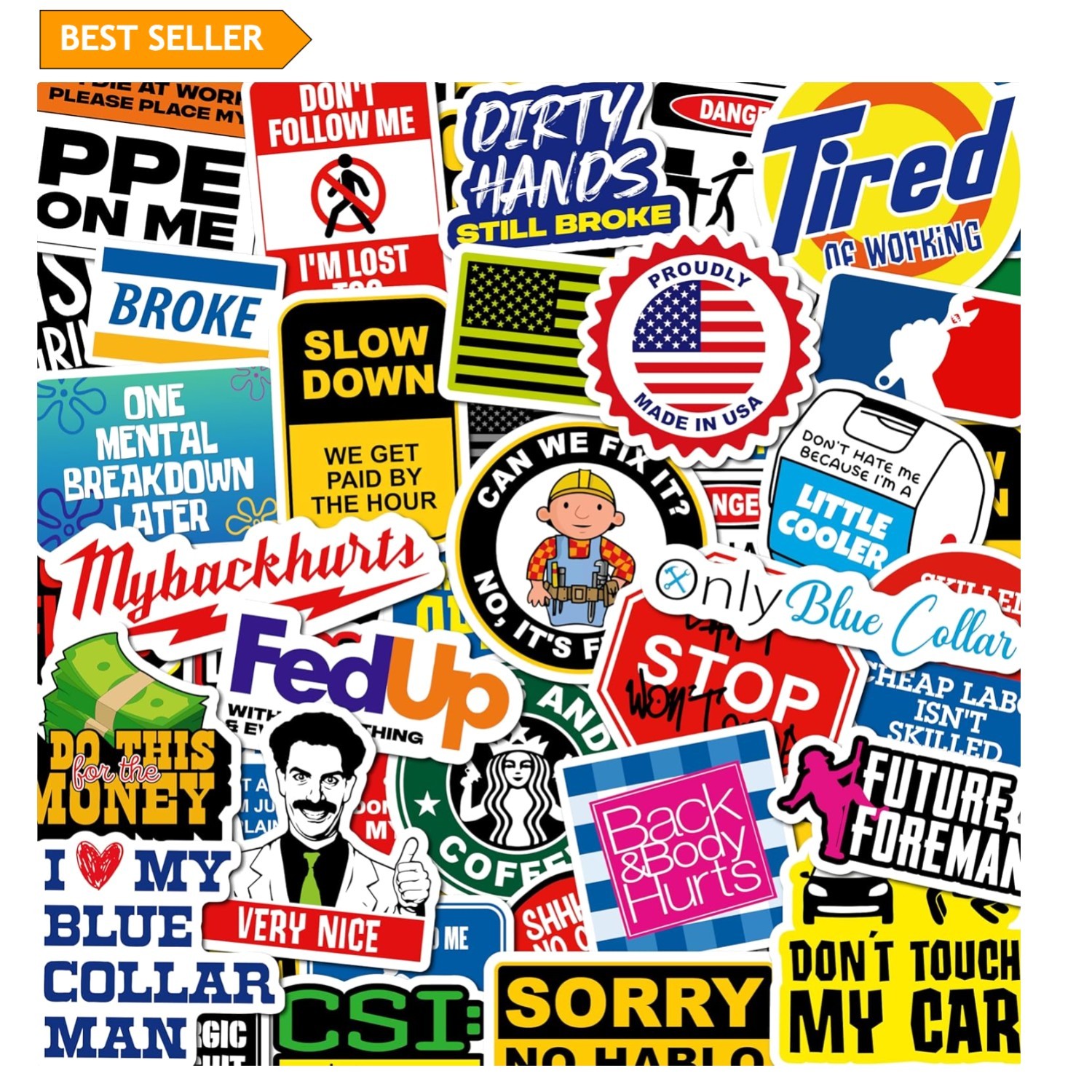 200 Multicolor Sarcastic Stickers for Adults – Perfect for Helmets and Props