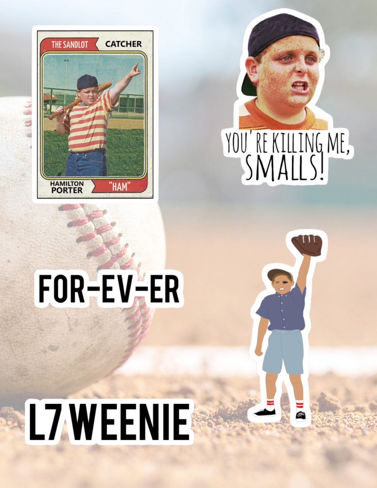 The Sandlot 90’s Baseball 5pc Sticker Pack