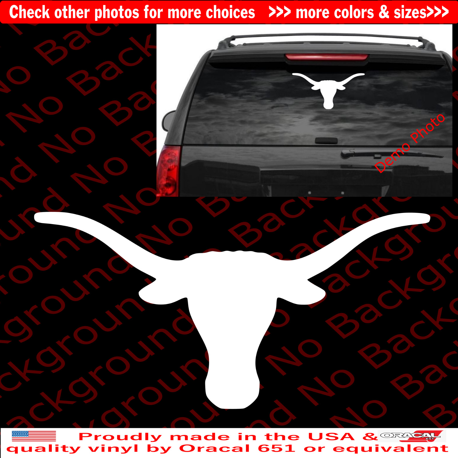 Texas Lone Star Longhorns Vinyl Decal Die Cut Animal Sticker for Window AM037