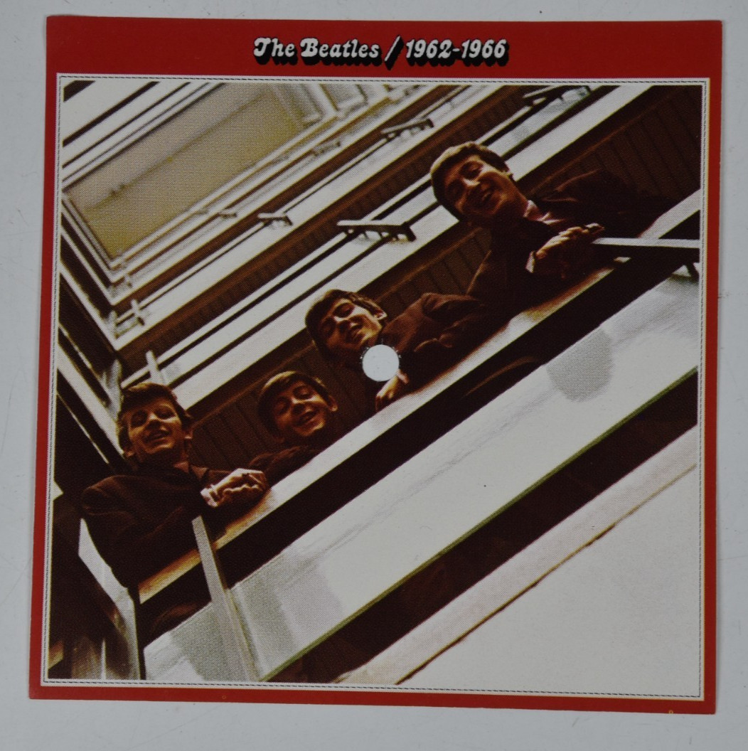 Vintage The Beatles Red Album Cover Art 6″ Art Print 45 Record Paper ONLY