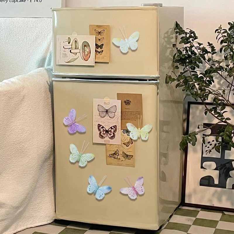 3D Handcrafted Feather Butterflies Decorative Wall Stickers Home Decor Set of 12