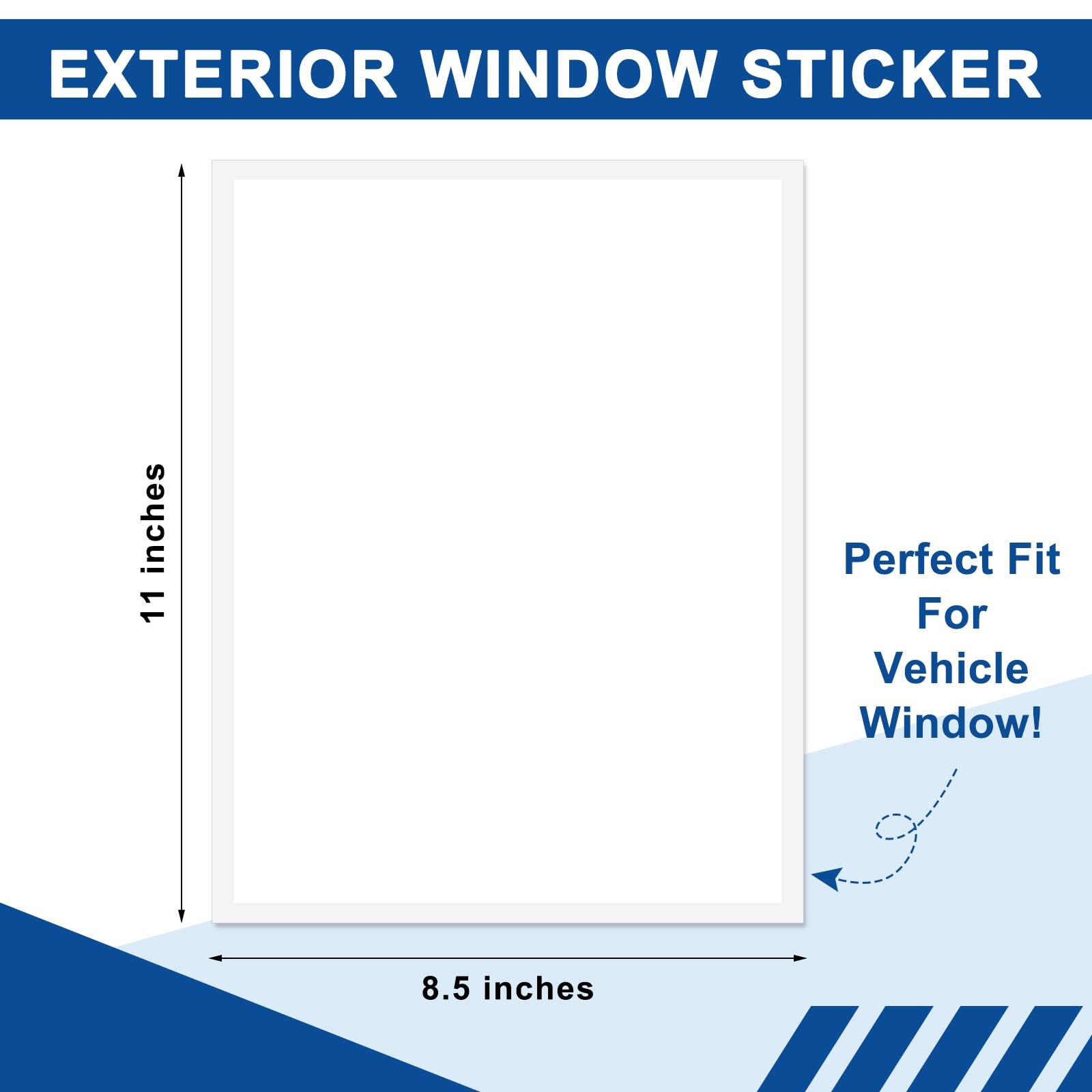Maitys 200 Pcs Outdoor Window Stickers for Car Dealers 8.5″ x 11″ Plain White…