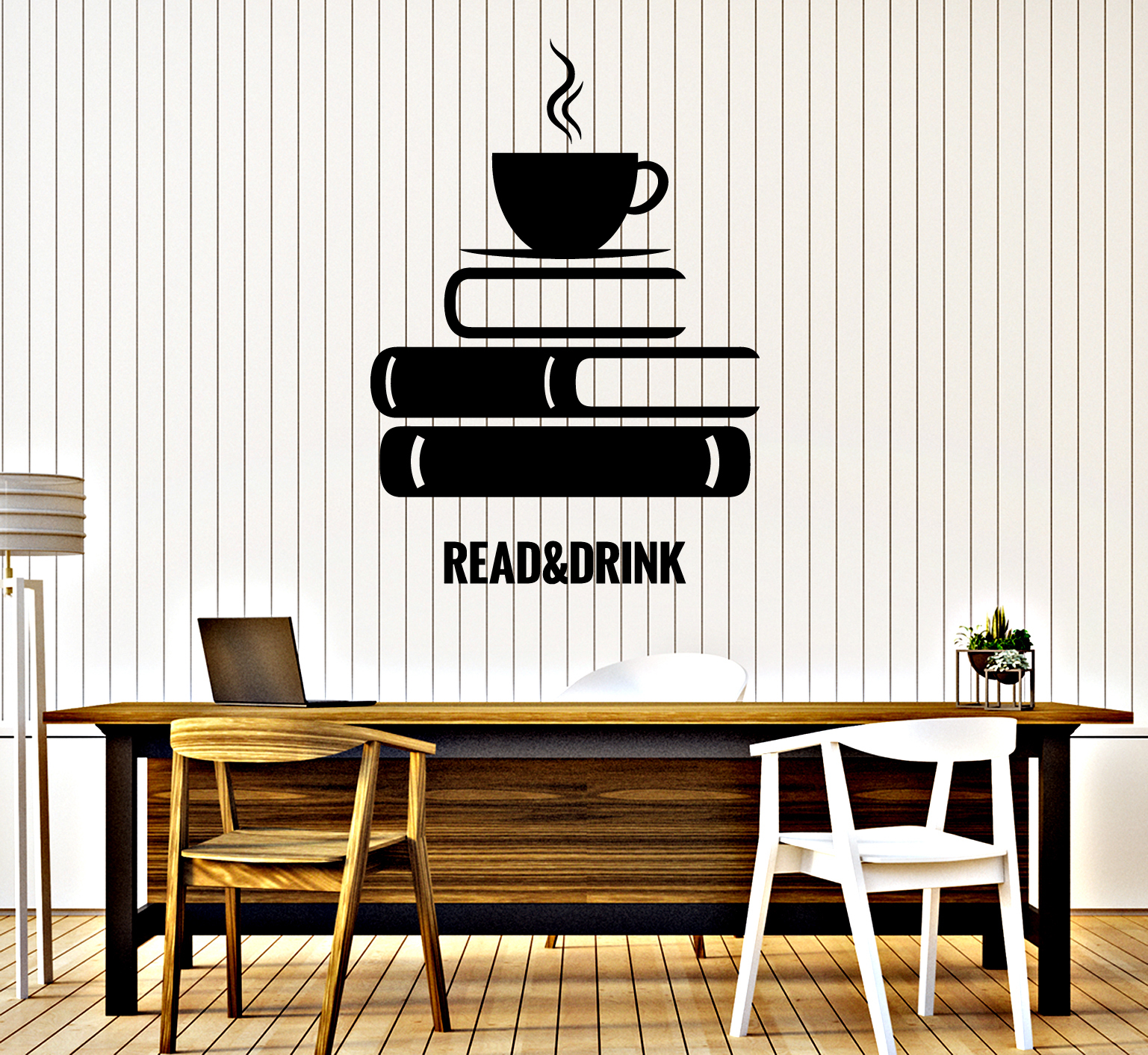 Wall Vinyl Decal Book Coffee Reading Room Bookstore Interior Decor z4653