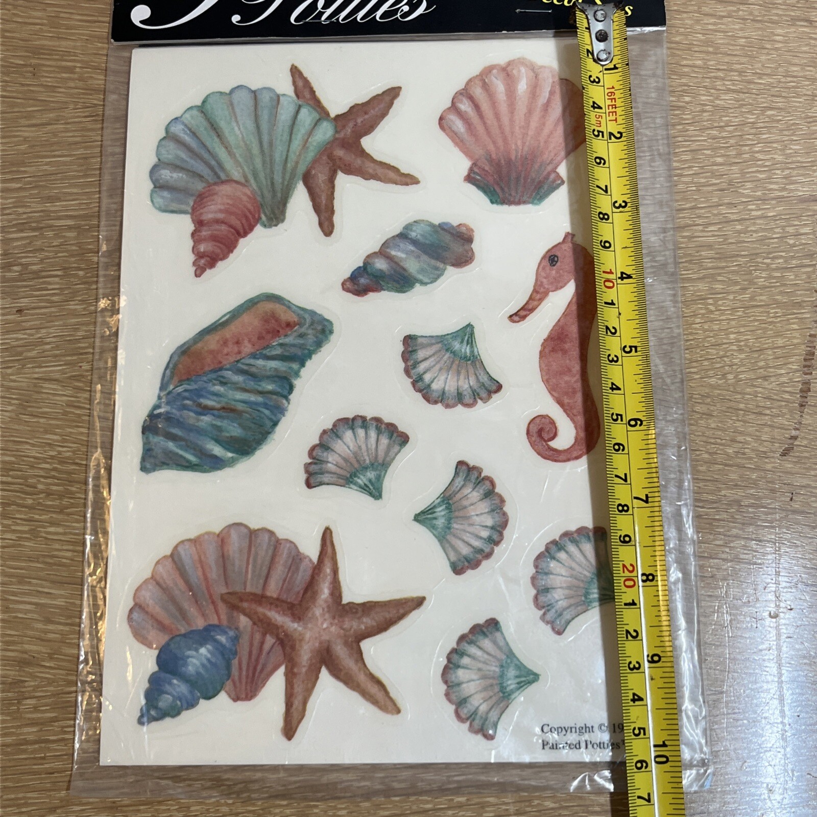 VTG Painted Potties Toilet Bowl Decals Novelty Designer Set Seashells Wall Decor