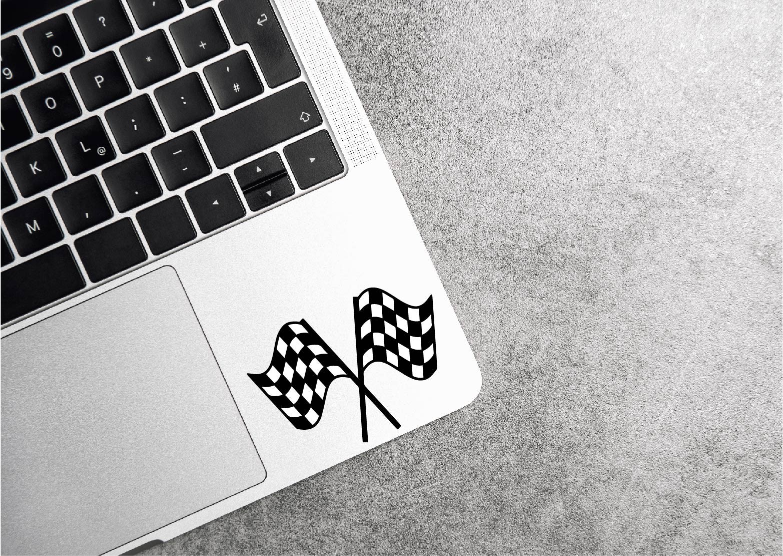Racing Flags Finish Line Decal Sticker Printed DieCut Black White Checkered Flag