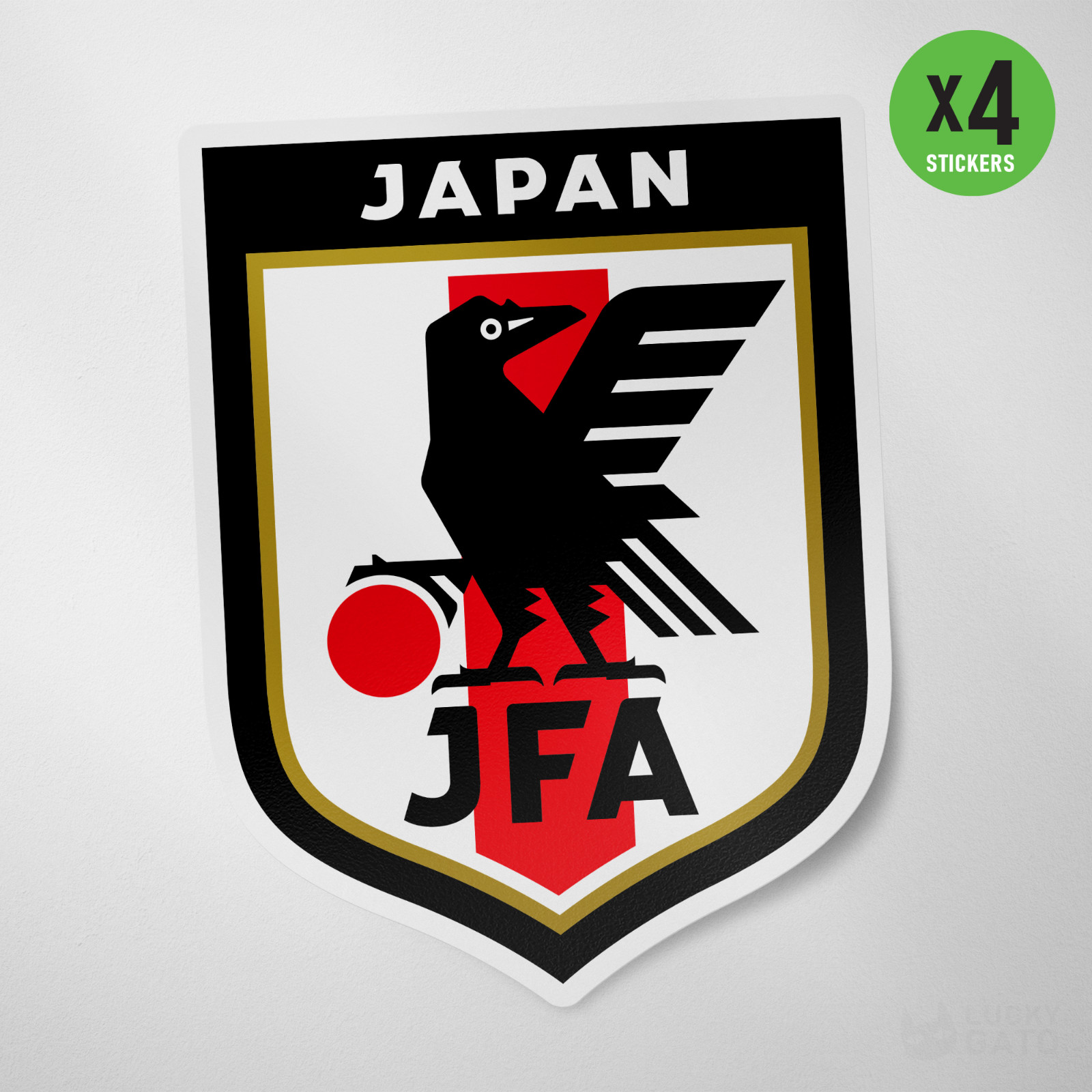 (4 Pack) Japan National Team Vinyl Sticker Decal Soccer Die Cut Color Tokyo Asia