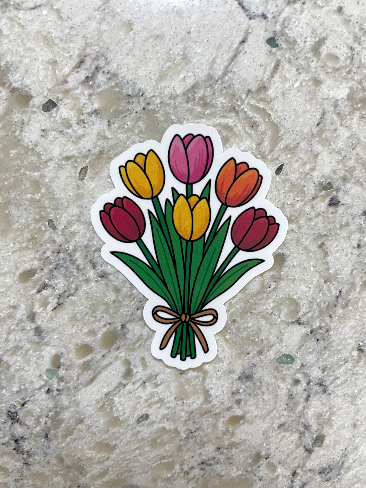 Tulip Flower Bunch Sticker l Gloss or Holographic Laminate l Waterproof Decal