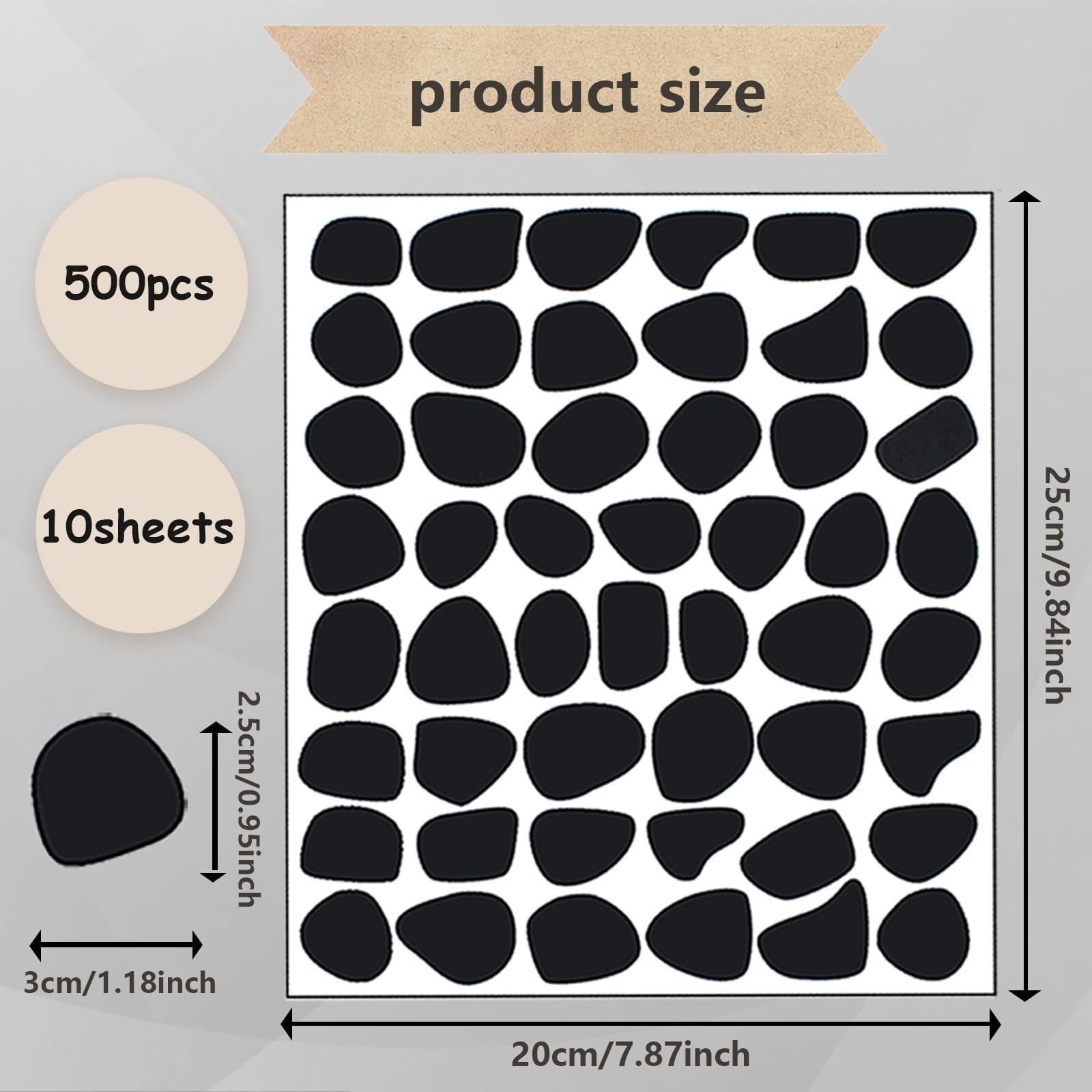 500 Pieces Black Irregular Dots Wall Sticker Irregular Polka Dots Wall Sticke…