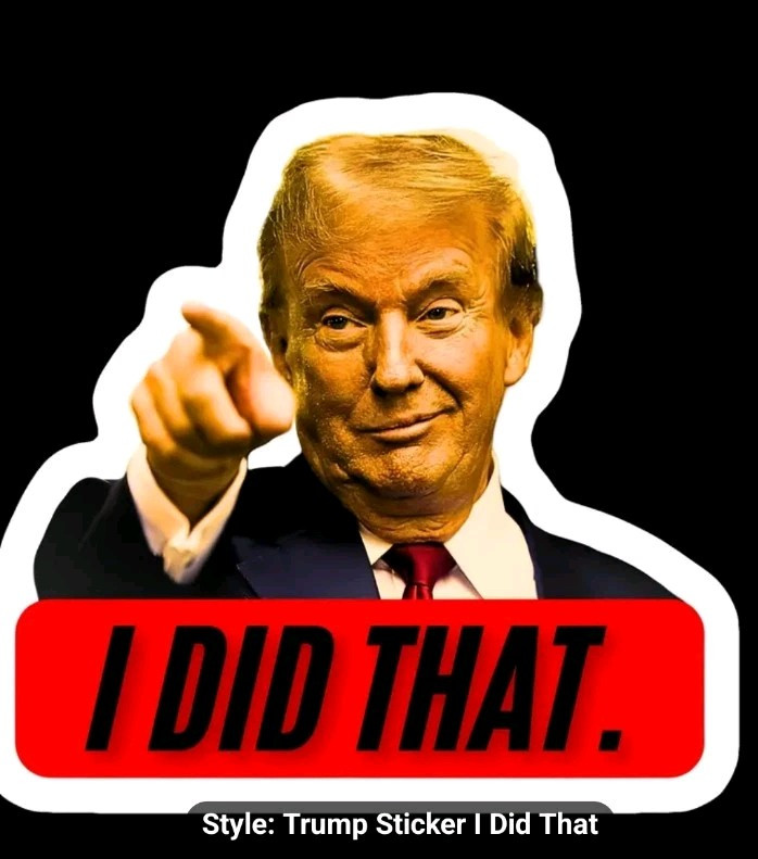 “I Did That” 4in x 4in Trump window / bumper sticker / Decal Set of 5 For 10.25