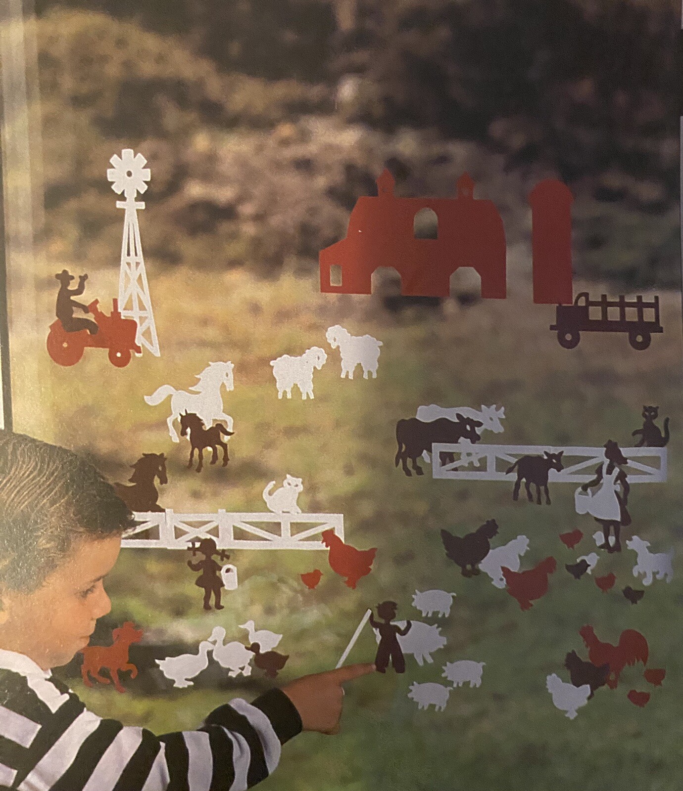 Farm & Animals Red Barn & Playsheet Vintage Stik-EES Vinyl Decals Window Clings