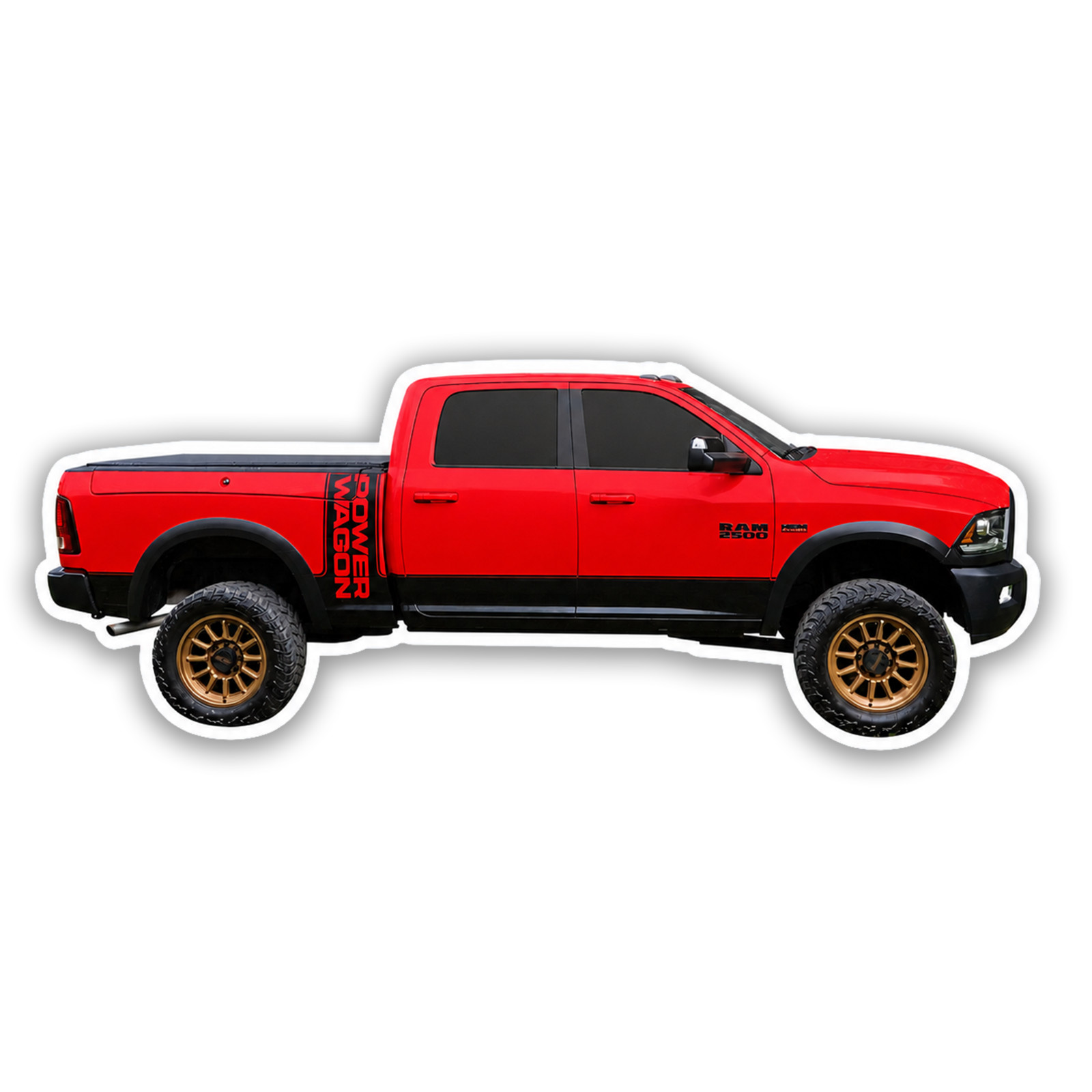 Bad Ass Truck Sticker 4 Inch Vinyl Decal Red/Black Pickup Truck Offroad Lifted