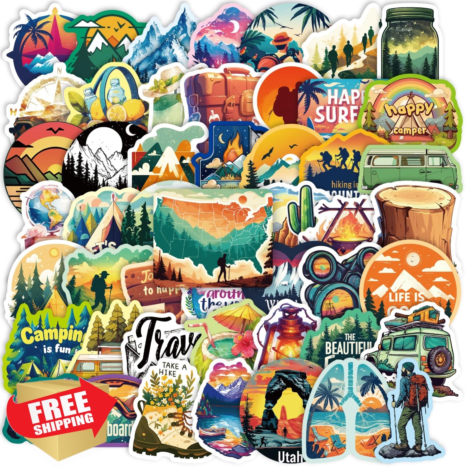 AOZVPEV 50PCS Camping Stickers 50 Pcs-01