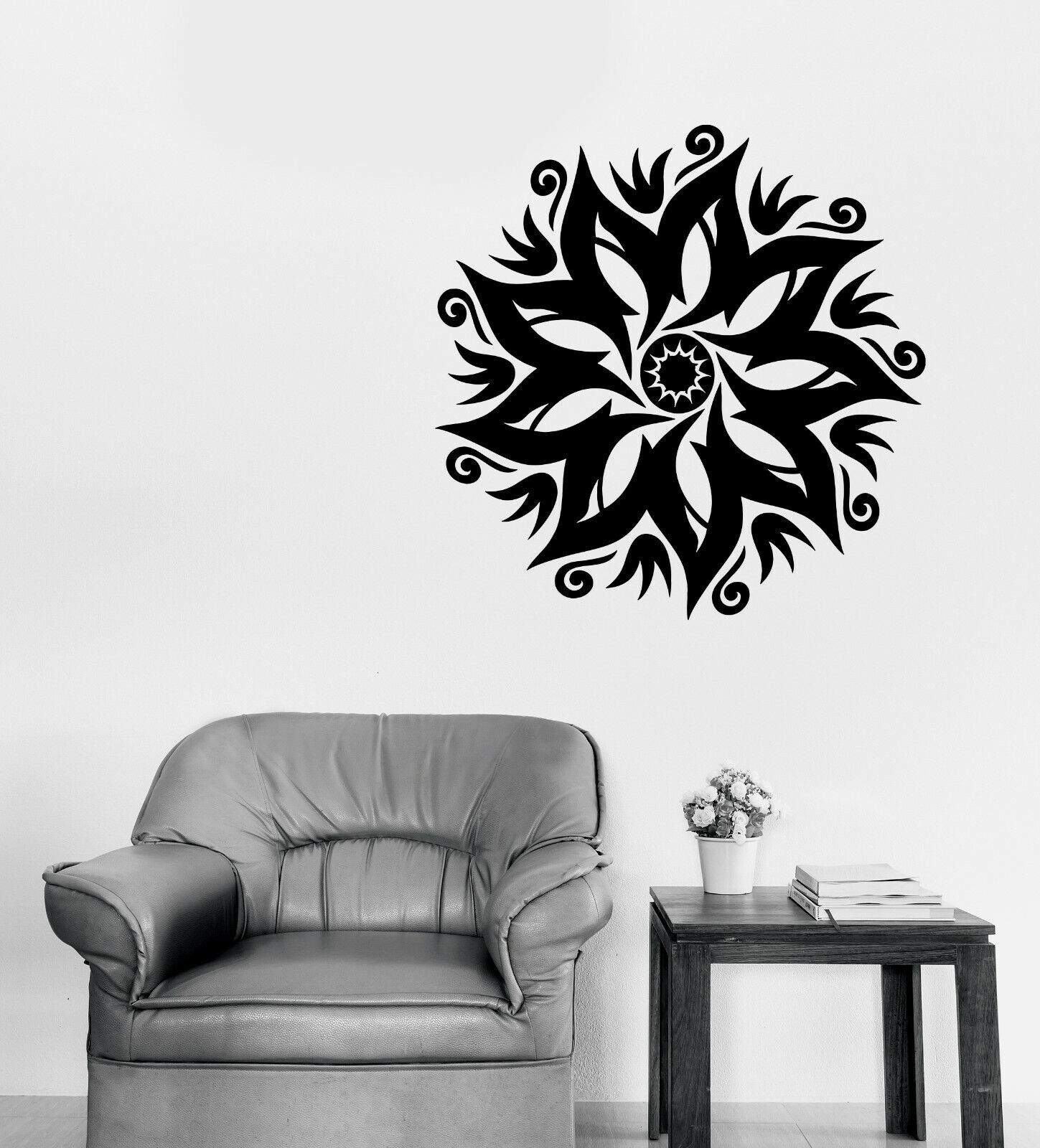 Vinyl Decal Wall Sticker Circle Flower Ornament Nature Mandala Art (n1187)