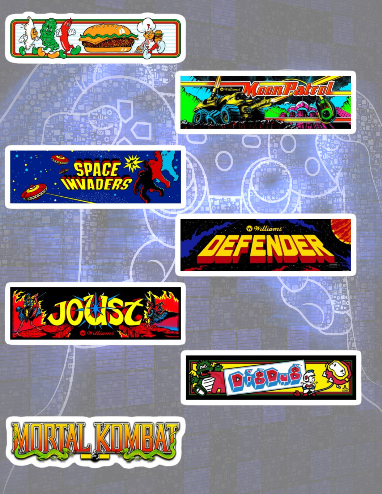 80’s Arcade Retro Sticker Pack