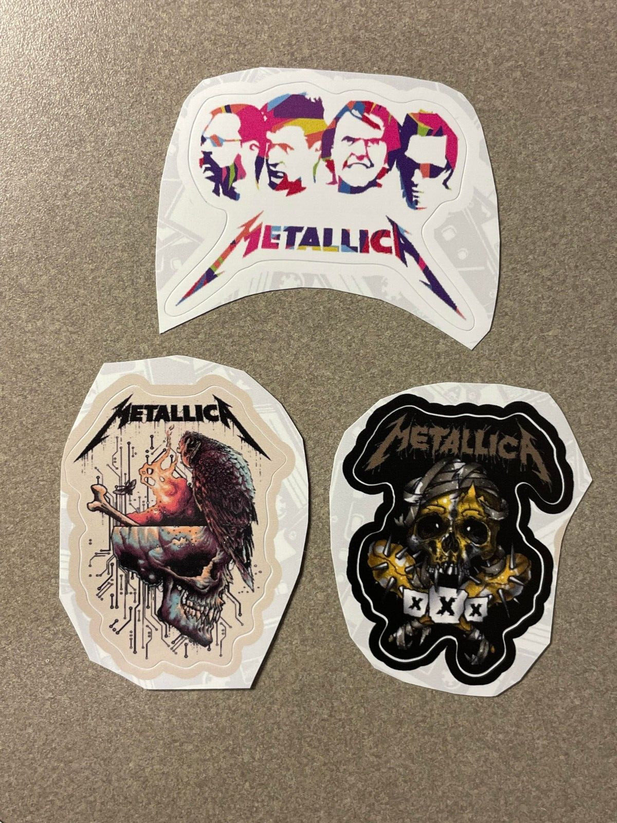 Lot (3) METALLICA 1 3/4″ to 2 1/4″ Band Logo Stickers FAST! FREE SHIP! HETFIELD
