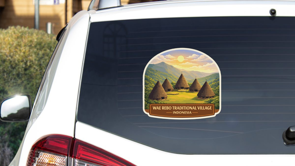 Wae Rebo Traditional Village Indonesia Sticker Decal Vinyl Die-Cut Heritage