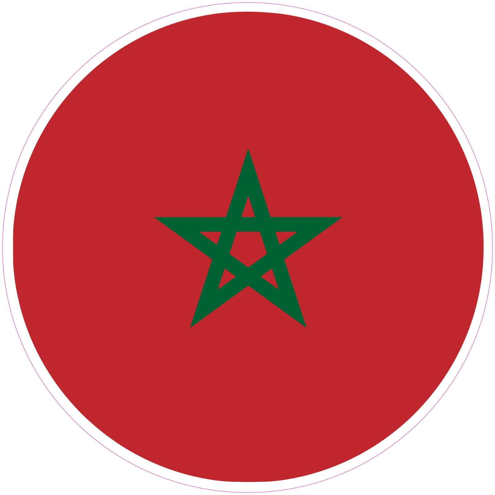 Morocco Round Country Flag Vinyl Decal Sticker Car Truck Bumper Laptop Mug
