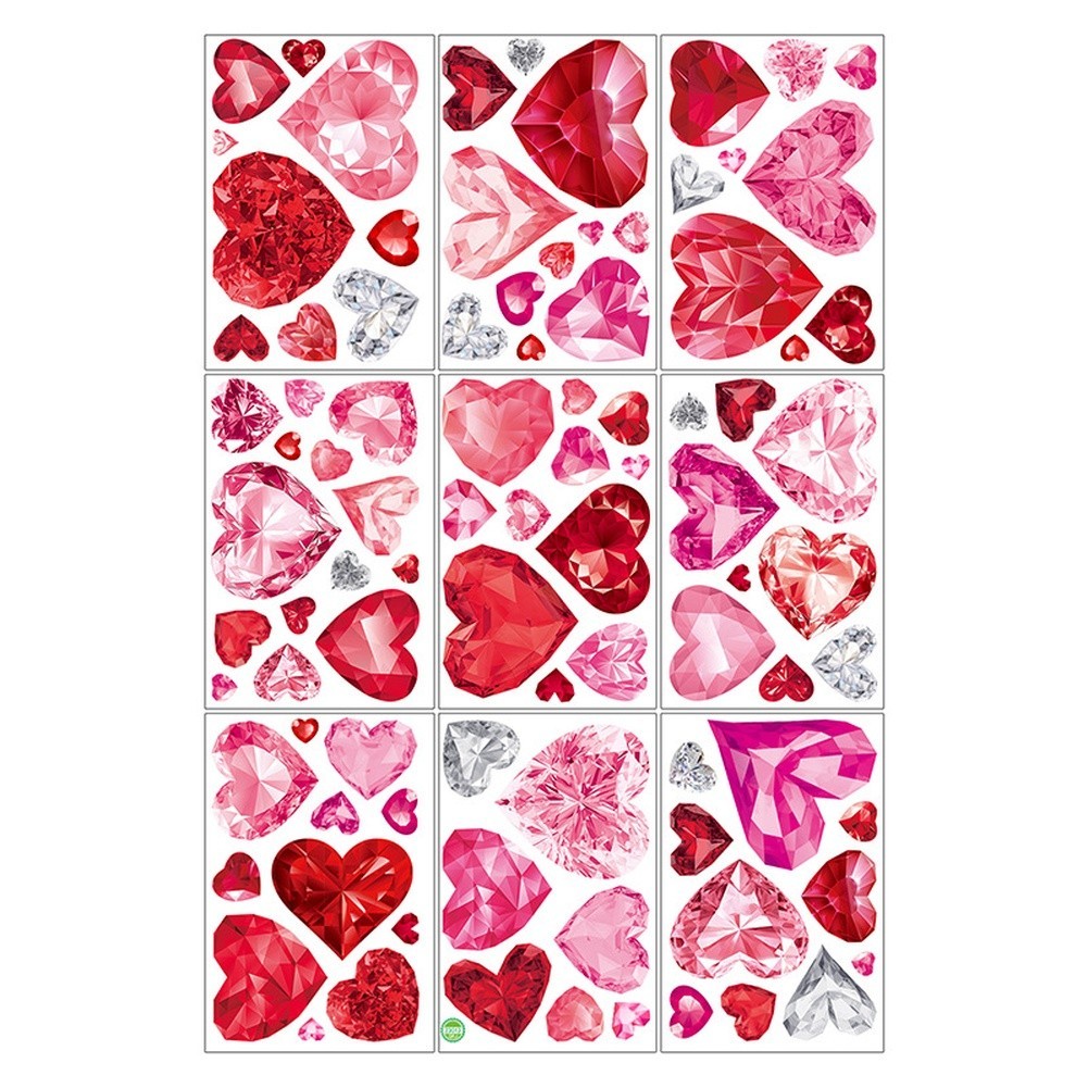 Valentine Clings Valentine’s Day Decor Double-sided Design PVC Material