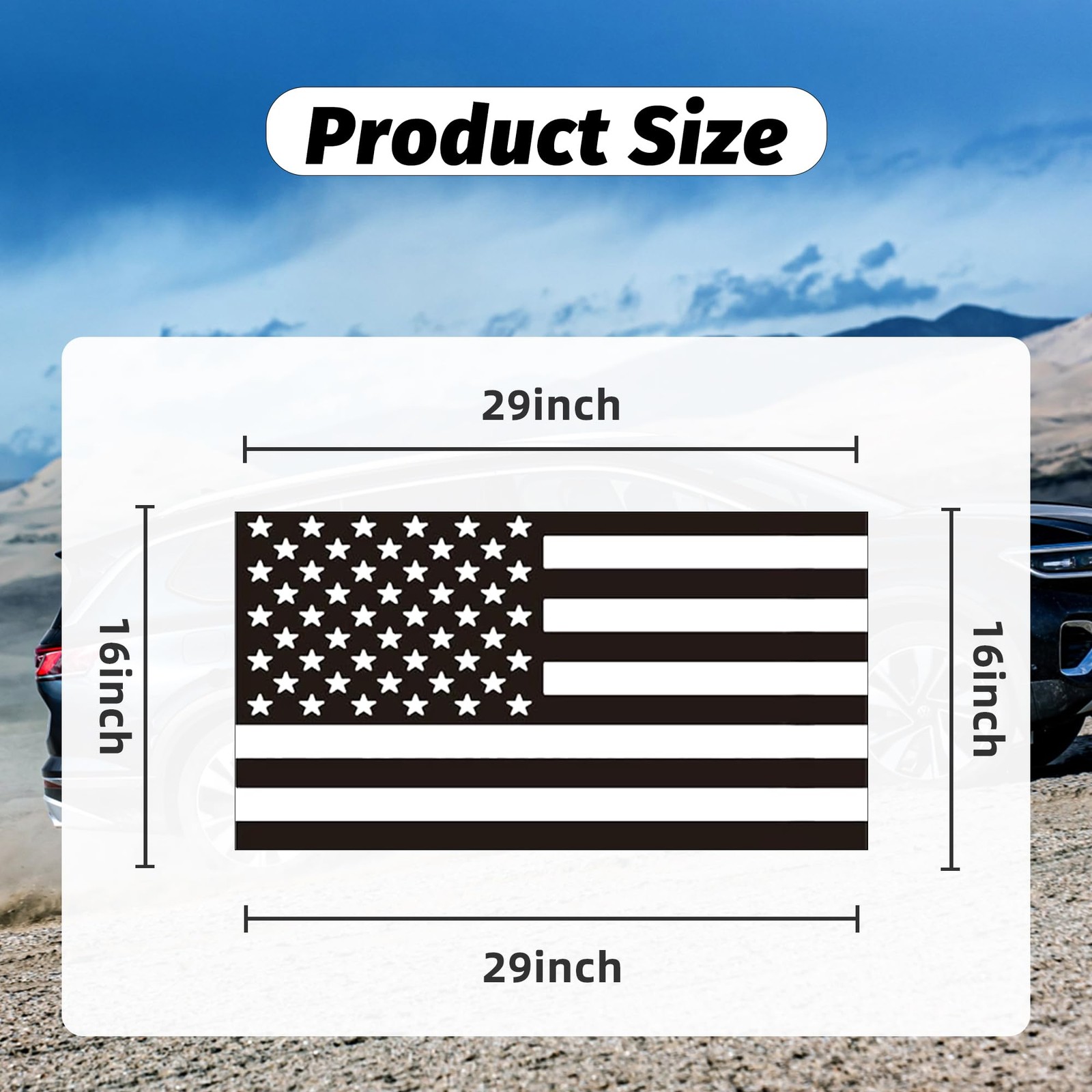 Rear Quarter Window American Flag Decal for Car SUV Trucks, Universal Matte B…