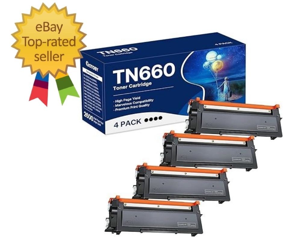 TN660 High Yield Toner Cartridge 4 Pack for Brother Printer